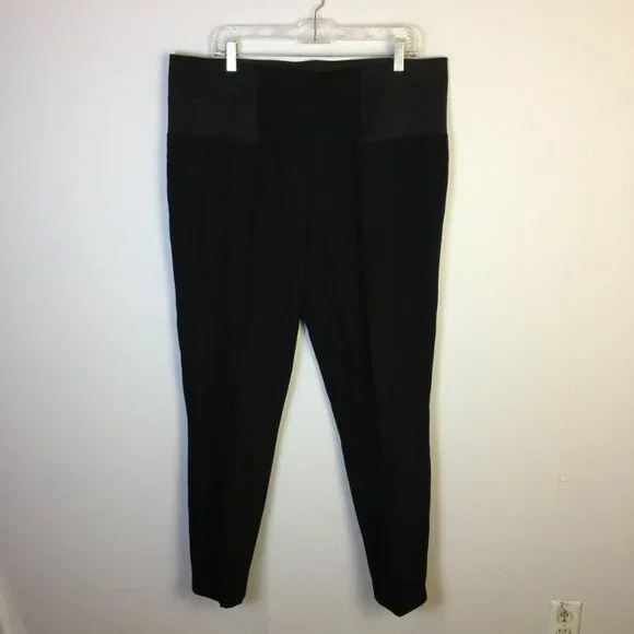 Like new! Lafayette 148 New York Pull On Pants Trousers XXL Womens Black Knit - Picture 1 of 16